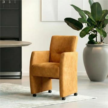 Leren eetkamerstoel Pleasure - Kenia Cognac (cognac) - Met, Huis en Inrichting, Stoelen, Eigentijds, Modern, Bruin, Nieuw, Leer