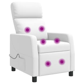 vidaXL Massage Relaxstoel Wit Kunstleer, Verzenden, Nieuw