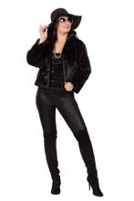 Blauwe Bontjas Zwart Dames, Verzenden, Nieuw