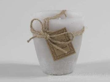 Tuinkaars garden candle smal rustiek 24 uur light grey 80x90