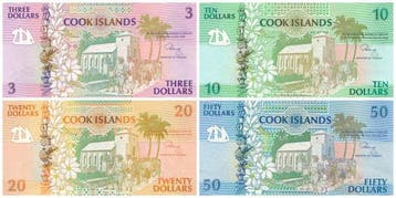 Îles Cook. - 3, 10, 20, 50 Dollars 1992 - Pick 7, 8, 9 en 10