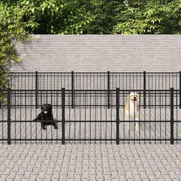 vidaXL Hondenkennel voor buiten 18,82 m² staal, Verzenden, Nieuw