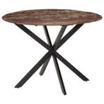 vidaXL Eettafel Ø110x78 cm massief gerecycled hout en staal, Verzenden, Nieuw