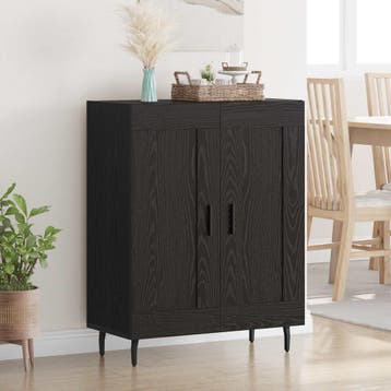 vidaXL Dressoir Zwart Eiken 69,5 x 34 x 90 cm, Verzenden, Nieuw