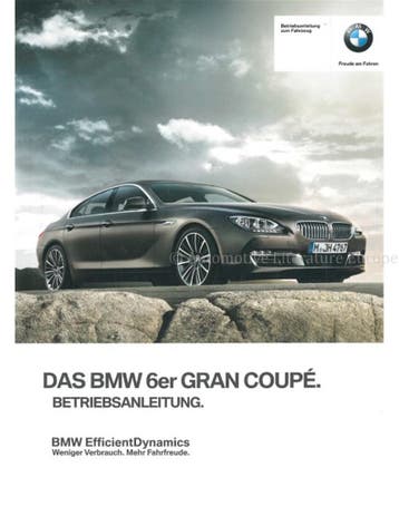 2014 BMW 6 SERIE GRAN COUPÉ INSTRUCTIEBOEKJE DUITS