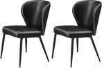 2x Eetkamerstoelen - kuipstoelen - kunstleer met stiksels -, Verzenden