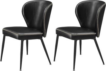 2x Eetkamerstoelen - kuipstoelen - kunstleer met stiksels -, Verzenden, Nieuw