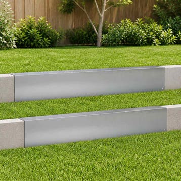 vidaXL Afdekprofiel voor tuinranden 2 st 100 x 10 x 15 cm, Verzenden