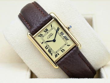 Cartier Tank Ref. 681006 Year 1990s (Box), Bijoux, Sacs & Beauté, Ophalen of Verzenden, Polshorloge