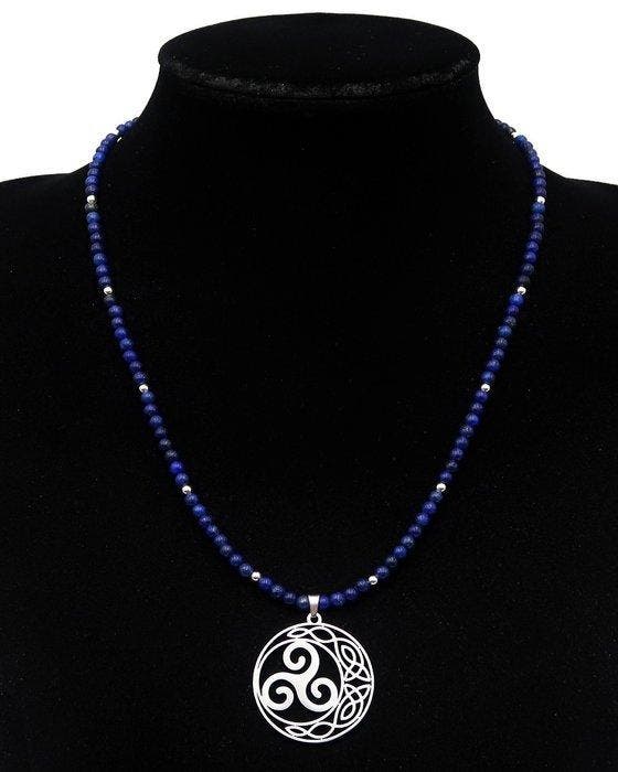 Lapis lazuli - Druïdische Triskèle ketting: De Sleutel van, Antiek en Kunst, Antiek | Boeken en Manuscripten
