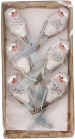 Vogeltjes op clip Lichtgrijs 12,5x3,5x3,5 cm 6 stuks, Hobby & Loisirs créatifs