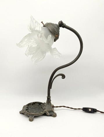 Lampe de table - Bronze doré, Verre soufflé, Antiek en Kunst