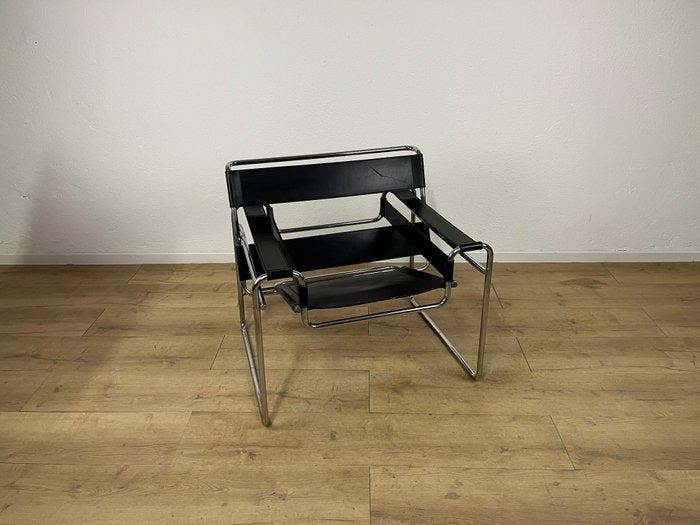 Gavina - Marcel Breuer - Fauteuil - Wassily Stoel - Leder,, Antiquités & Art, Antiquités | Meubles | Chaises & Canapés