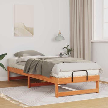 vidaXL Bedframe Bruin 80 x 210 cm Massief grenenhout, Huis en Inrichting, Slaapkamer | Bedden, Verzenden, Nieuw