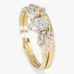 Zonder minimumprijs - Ring - 14 karaat HRD Antwerp, Geel, Nieuw