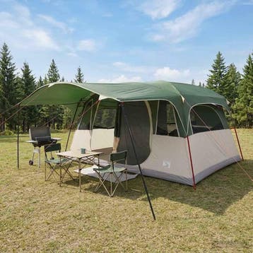 vidaXL Tunneltent met dak Groen 427 x 305 x 205 cm Polyester, Verzenden, Nieuw