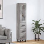 vidaXL Hoge kast 34,5x34x180 cm bewerkt hout grijs sonoma, Verzenden, Nieuw