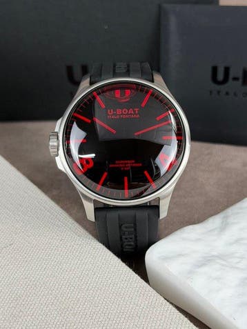 U-Boat - Darkmoon full liquid Red Left Hook - 8465/B - Heren, Handtassen en Accessoires, Horloges | Heren, Nieuw