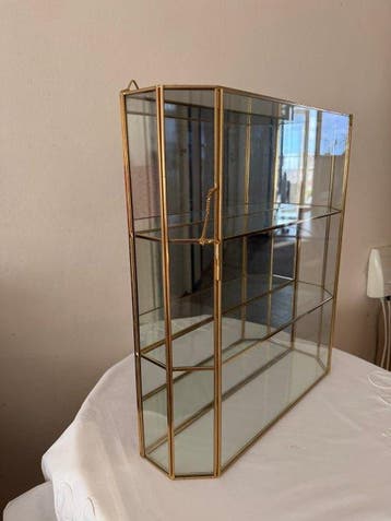 Vitrinekast - Glas, Verguld - 24-karaats vergulde kast, Antiek en Kunst