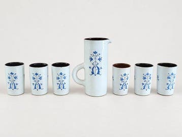 Drinkservies voor 6 - Keramiek - Orangeadeset van keramiek