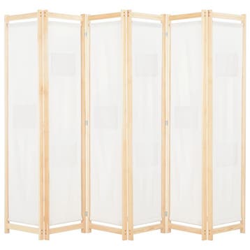 vidaXL Kamerscherm met 6 panelen 240x170x4 cm stof crème, Maison & Meubles, Accessoires pour la Maison | Autre, Verzenden
