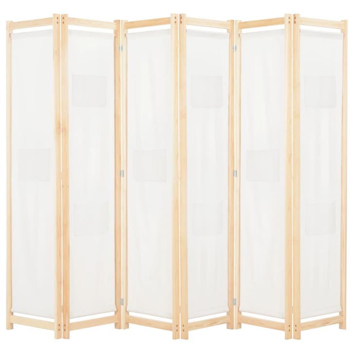 vidaXL Kamerscherm met 6 panelen 240x170x4 cm stof crème, Maison & Meubles, Accessoires pour la Maison | Autre, Envoi