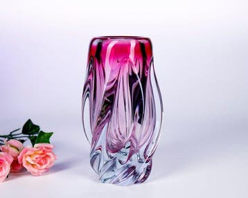 Josef Hospodka - Vintage Glass Vase - Chribska Glassworks,