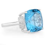 Ring - 14 karaat Witgoud - 11.80ct. tw. Topaas - Diamant -, Nieuw