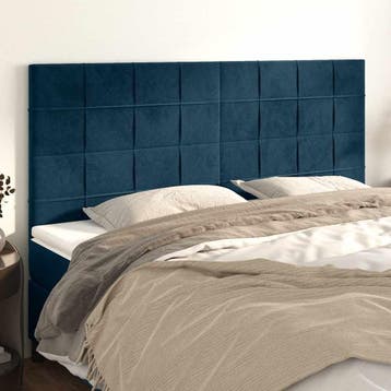 vidaXL Hoofdbord donkerblauw 180x5x118/128 cm fluweel, Verzenden, Nieuw