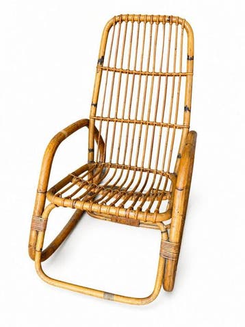 Schommelstoel - Bamboe, Rattan - Wieg van bamboe