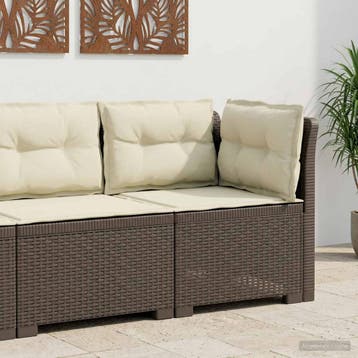 vidaXL Eén-zits Tuin Sofa met Kussens Rieten Look PP, Verzenden