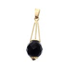 Vintage gouden kegelhanger met granaat (Hanger of bedel), Ophalen of Verzenden