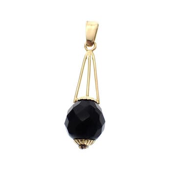 Vintage gouden kegelhanger met granaat (Hanger of bedel), Ophalen of Verzenden
