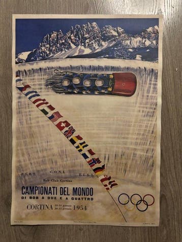 Bob - Campionati del Mondo Cortina 1954 Olimpiadi Invernali