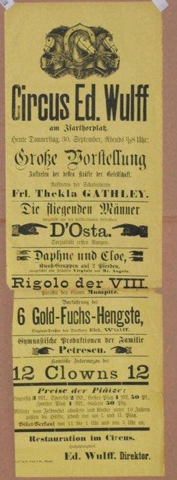 Circus Eduard Wulff. - Große Vorstellung - 1886