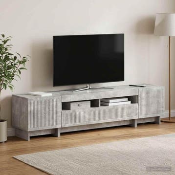 vidaXL 5-delige LED TV-kast Betongrijs Bewerkt hout, Huis en Inrichting, Kasten |Televisiemeubels, Verzenden, Nieuw