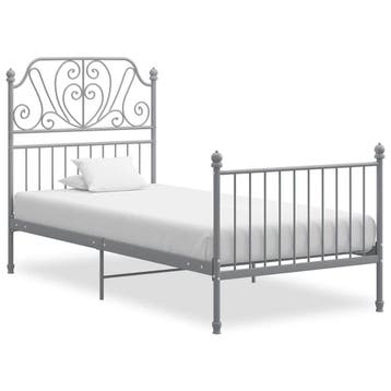 vidaXL Bedframe metaal grijs 100x200 cm, Verzenden, Nieuw