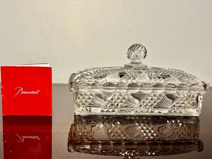 Baccarat - Boîte à bijoux - Serpentine - Cristal, Antiek en Kunst, Curiosa en Brocante