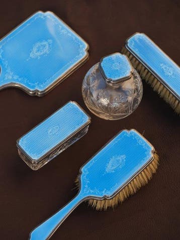 Art Deco Toiletset - Zilver