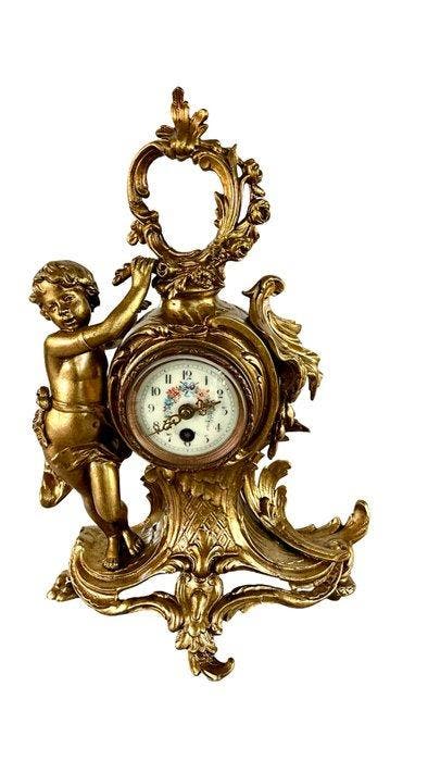 Pendule - Glas, Zinklegering - 1850-1900, Antiek en Kunst, Antiek | Klokken