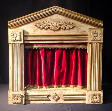 Figure - Teatrino in legno 800 - Sei Marionette con viso,