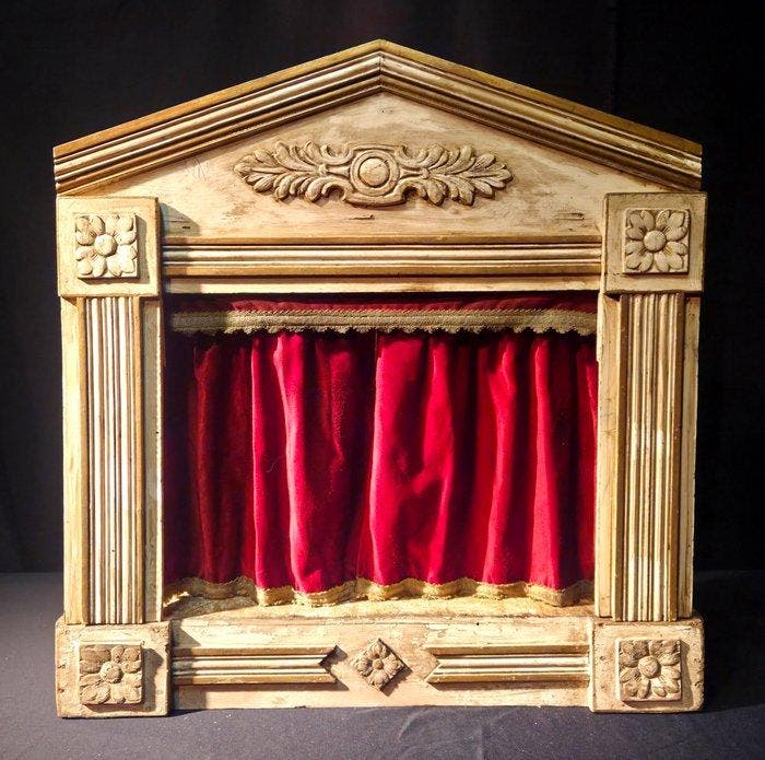 Figure - Teatrino in legno 800 - Sei Marionette con viso,, Antiquités & Art, Curiosités & Brocante