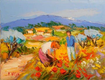 Jacques Volpi (1948) - Cueillette vers le Mont Ventoux -
