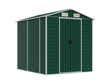 Veiling - VidaXL metalen tuinschuur groen 215x191x198cm, Nieuw