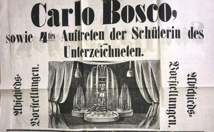 Zauberer. - Abschieds-Vorstellungen Salon Agoston - 1868, Antiek en Kunst, Antiek | Boeken en Manuscripten