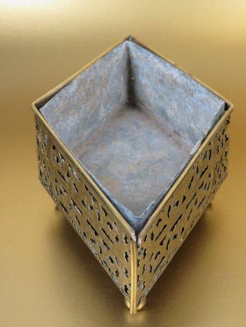 Ruitvormige bloembak - Bloempot - Koper, zink