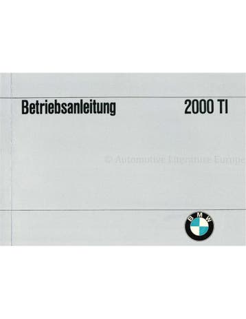 1967 BMW 2000 TI INSTRUCTIEBOEKJE DUITS