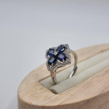 Zonder minimumprijs - Ring Zilver, witgoud verguld - 1.80ct., Nieuw