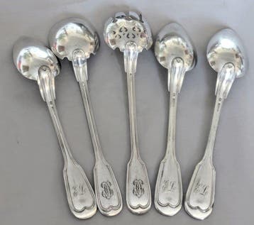 Christofle - Saladebestek (5) - Verzilverd - 1900-1910,