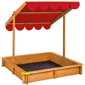 Zandbak Emilia met verstelbaar dak 120x120x120cm - rood, Verzenden, Nieuw